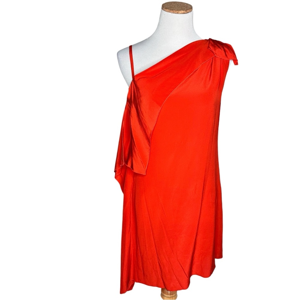 NWT Vionnet Paris Silk Tunic Dress Orange Red SZ 42
